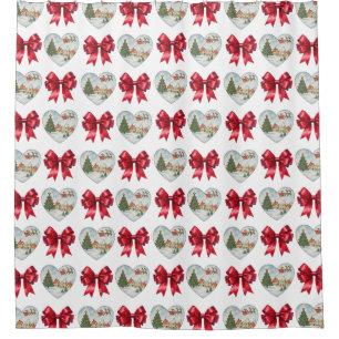 Christmas Coquette Heart and Bows Pattern