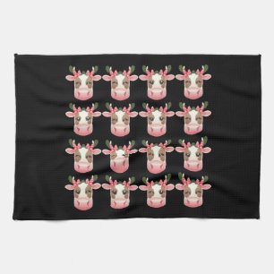 Christmas Coquette Highland Cow Western Xmas Kitchen Towel