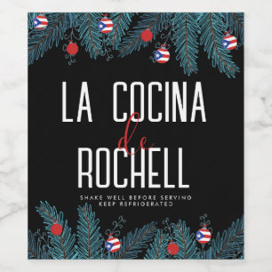 Christmas Coquito Wine Label