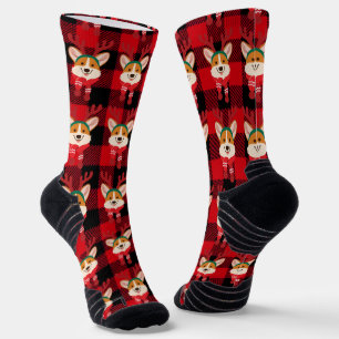 Christmas Corgi Crew Socks