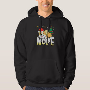 Christmas Corgi Cute Nope Lazy Dog Boys Girls Clot Hoodie