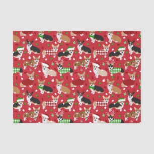 Christmas Corgi Dogs Tissue Paper