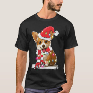 Christmas Corgi lights Santa  For Men Women Boys G T-Shirt