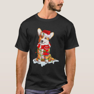 Christmas Corgi lights Santa For Men Women Boys Gi T-Shirt