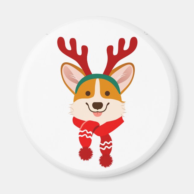 Christmas Corgi Magnet (Front)