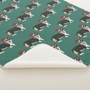 Christmas Corgi Sherpa Blanket