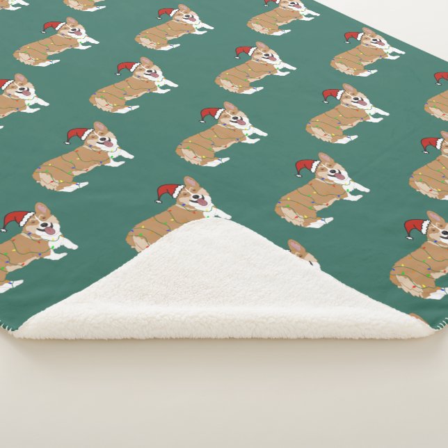 Christmas Corgi  Sherpa Blanket (3/4)