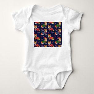 Christmas Corgis: Festive Vintage Illustration. Baby Bodysuit