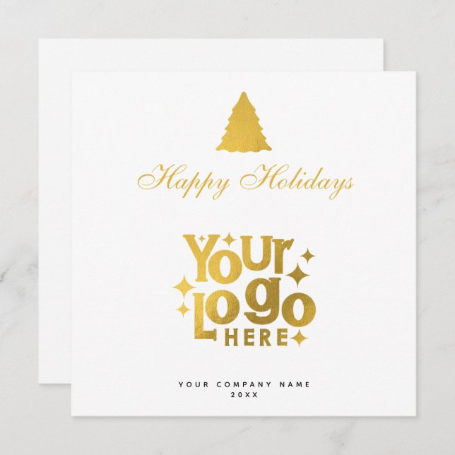 Christmas Corporate Business Logo Holiday Gold (Front/Back)