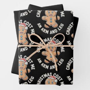 Christmas Cost Me An Arm And Leg Gingerbread Xmas Wrapping Paper Sheet