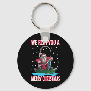 Christmas Costume Fisherman Fishing Funny Cool San Keychain