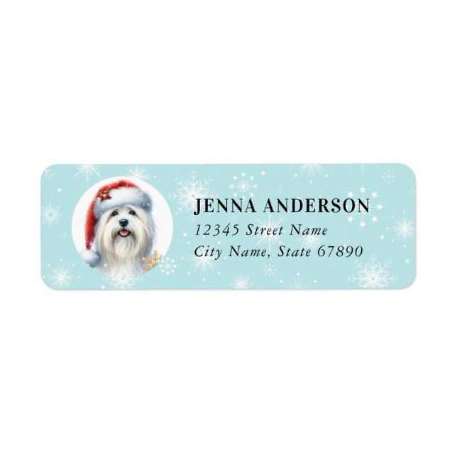 Christmas Coton De Tulear Return Address Label (Front)