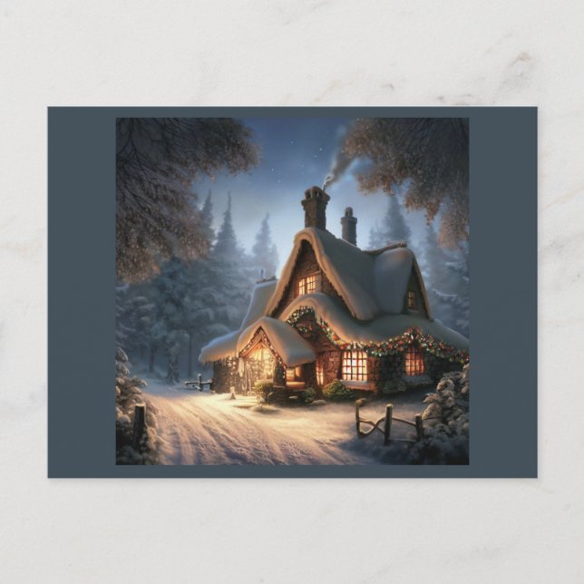 Christmas Cottage 5 Holiday Postcard (Front)