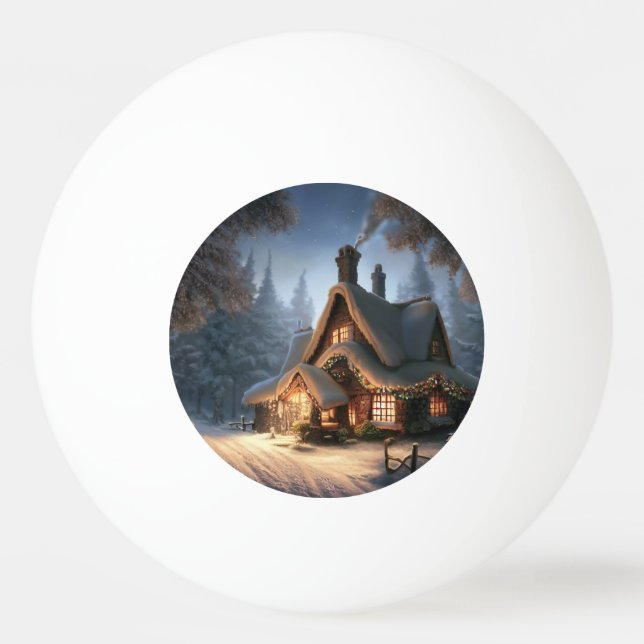 Christmas Cottage (5) Ping Pong Ball (Front)