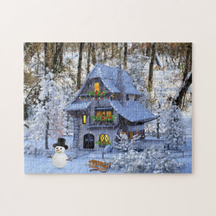 Christmas Cottage in the Snow  Jigsaw Puzzle