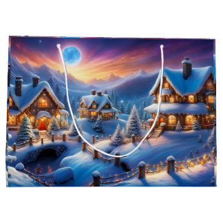 Christmas Cottage Large Gift Bag