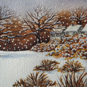 Christmas cottages snow scene painting jigsaw puzzle