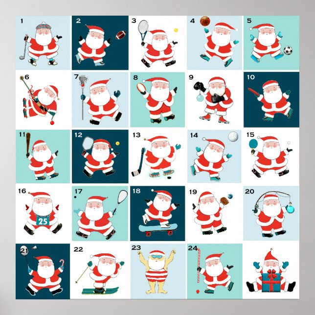 Christmas Countdown Advent Calendar Poster (Front)