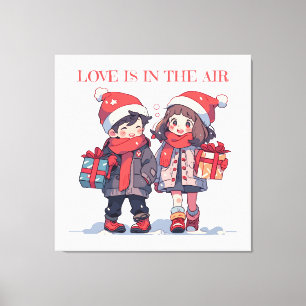 Christmas couple - Love is in the air Canvas Print