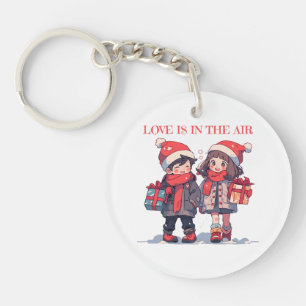 Christmas couple - Love is in the air Keychain