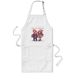 Christmas couple - Love is in the air Long Apron