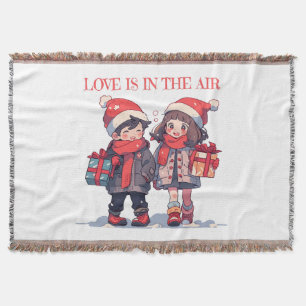 Christmas couple - Love is in the air Throw Blanket