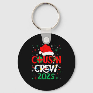 Christmas Cousin Crew 2025 Xmas Funny Matching Fam Keychain