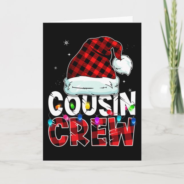 Christmas Cousin Crew Buffalo Red Plaid Pyjamas Fa Card (Front)