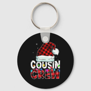 Christmas Cousin Crew Buffalo Red Plaid Pyjamas Fa Keychain