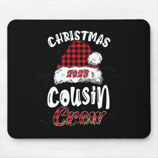 Christmas Cousin Crew Buffalo Red Plaid Pyjamas Fa Mouse Pad (Front)