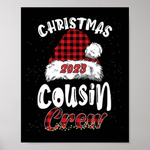 Christmas Cousin Crew Buffalo Red Plaid Pyjamas Fa Poster
