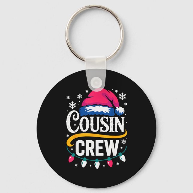 Christmas Cousin Crew Pajamas Kids Girls Toddler M Keychain (Front)