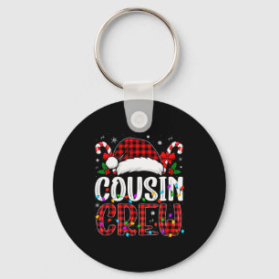 Christmas Cousin Crew Red Plaid Family Matching Xm Keychain