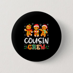 Christmas Cousin Crew Santa Hat Family Matching Fu 2 Inch Round Button
