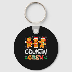 Christmas Cousin Crew Santa Hat Family Matching Fu Keychain