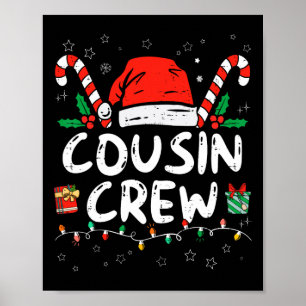 Christmas Cousin Crew Santa Hat Men Women Kids Poster
