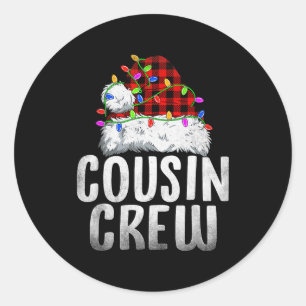 Christmas Cousin Crew Santa Xmas Family Matching P Classic Round Sticker