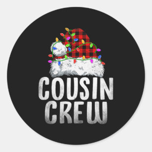 Christmas Cousin Crew Santa Xmas Family Matching P Classic Round Sticker