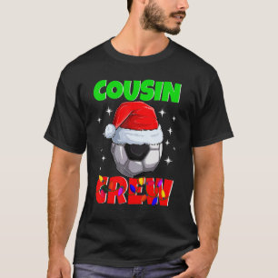 Christmas Cousin Crew Soccer Ball Pyjamas Family X T-Shirt