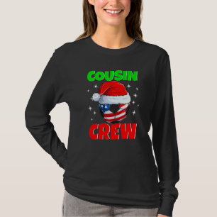 Christmas Cousin Crew Soccer Ball Usa Pyjamas Fami T-Shirt