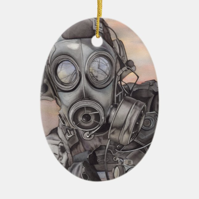 Christmas Covid Pandemic Ceramic Ornament (Front)