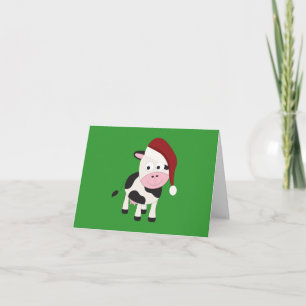 Christmas cow holiday card