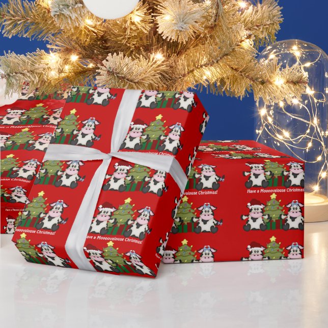 Christmas Cow Holiday wrapping paper (Holidays)