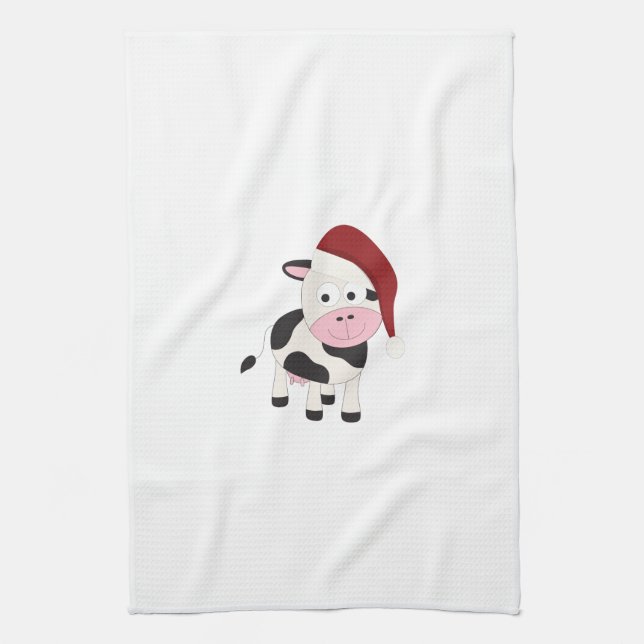 Christmas cow kitchen towel (Vertical)