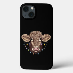 Christmas Cow Lover Lights Farm Farmer Xmas iPhone 13 Case