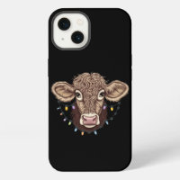 Christmas Cow Lover Lights Farm Farmer Xmas