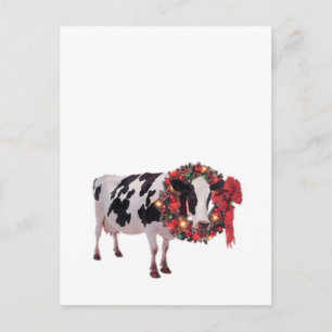 Christmas Cow Postcard Template Vertical