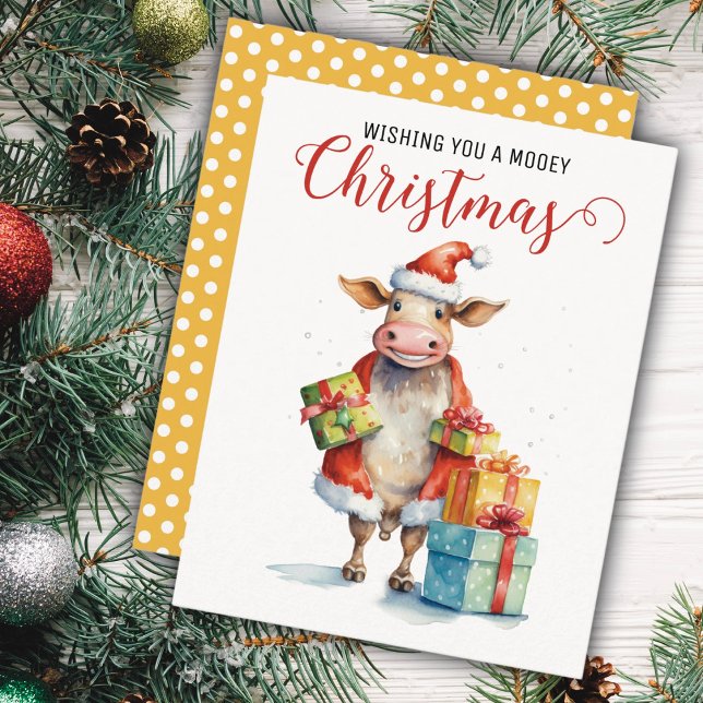 Christmas Cow Pun  Holiday Card (Creator Uploaded)