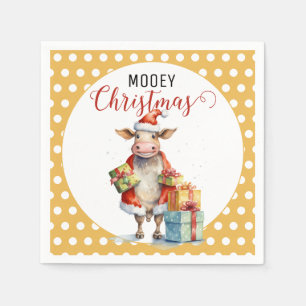 Christmas Cow Pun Napkin