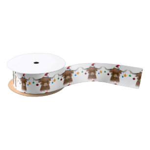 Christmas Cow Satin Ribbon